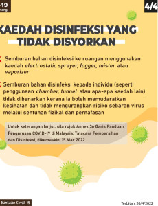 Kaedah Disinfeksi Yang Tidak Disyorkan